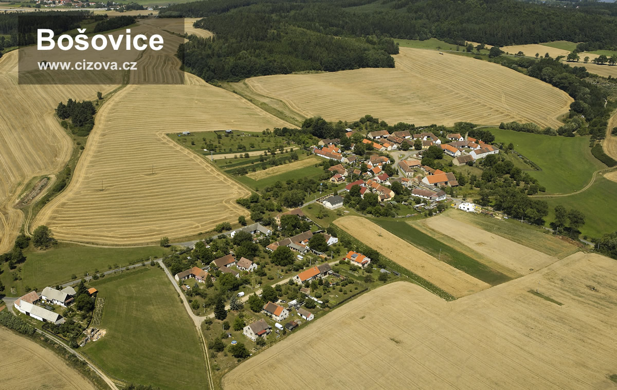 Bošovice – letecký pohled