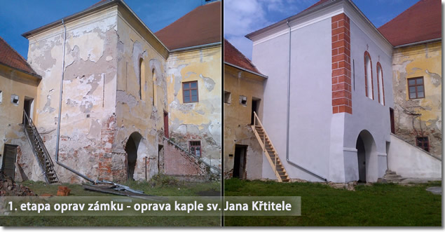 1. etapa oprav zámku – oprava kaple sv. Jana Křtitele
